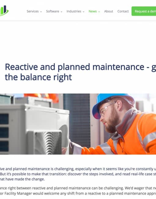 Blog article: reactive and planned maintenance - getting the balance right