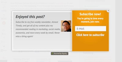 I was happily starting to read a website article when this pop-up sign up box came up, blanking out the rest of the page. Many websites use this as a ploy to capture more email subscribers.