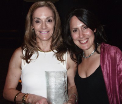 Ruby Francis and Cornelia Luethi with Rubywaxx's Excellence in Retail Award.