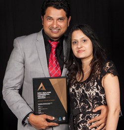 Sanjesh and Sangita Lal with their very well-deserved Commercial Building Award.