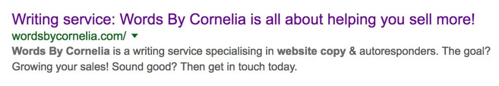 Your website's Meta Title and Meta Description are likely to show in Google search results, so it's vital that your copy is enticing to encourage click-throughs.