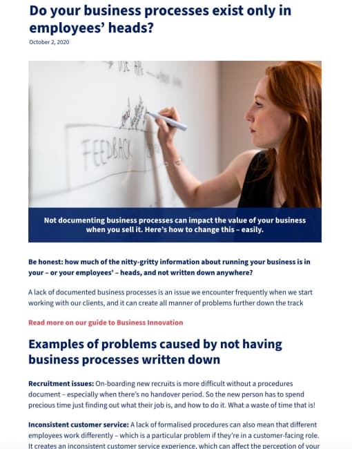 Blog article - business processes