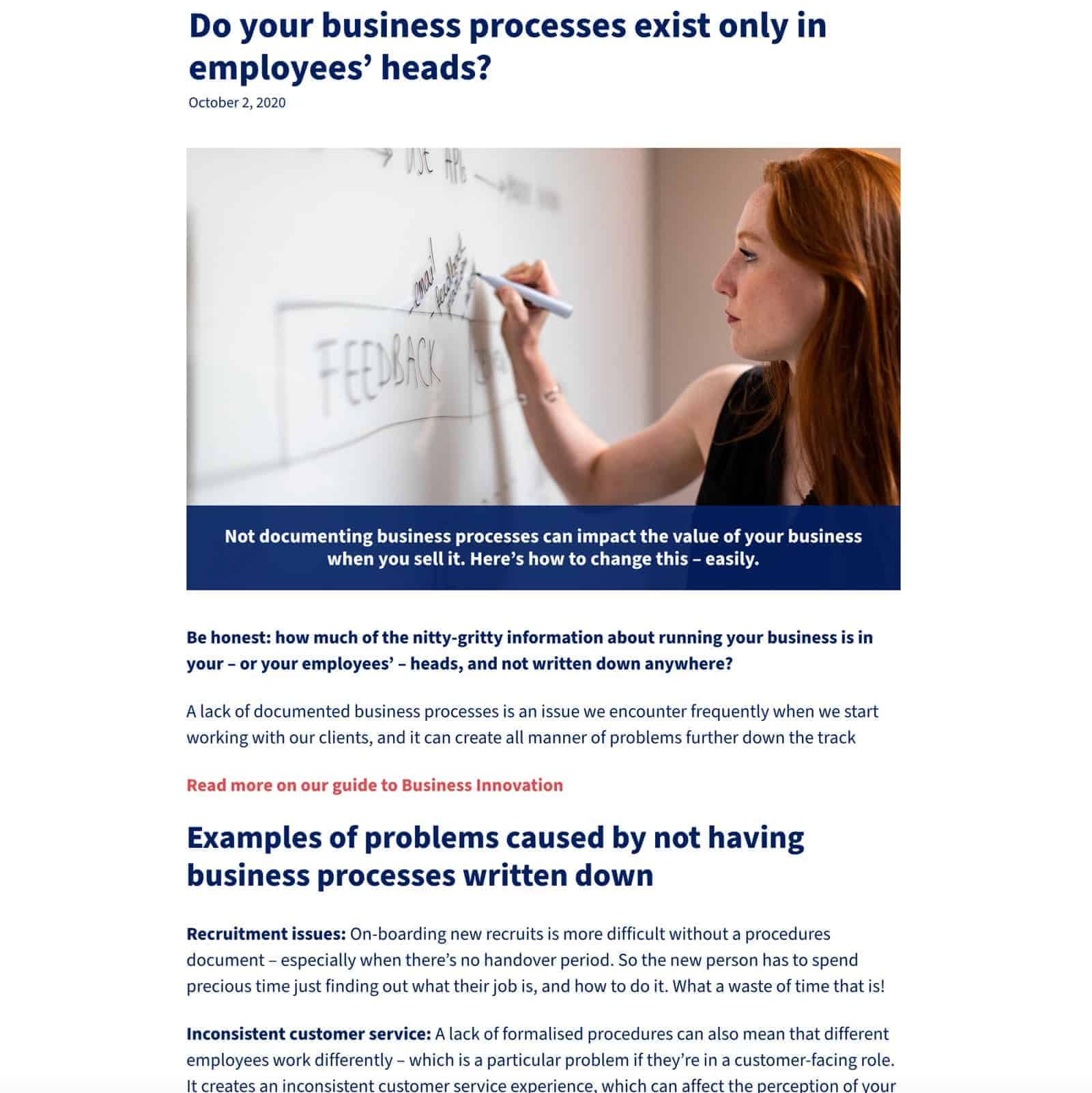 Blog article - business processes