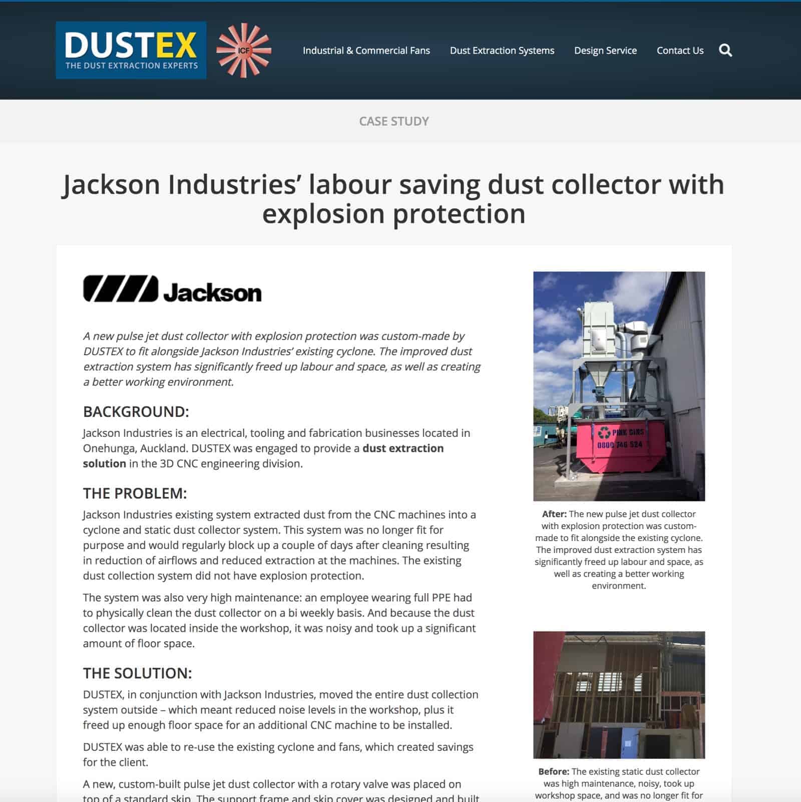 Case study - dust extraction
