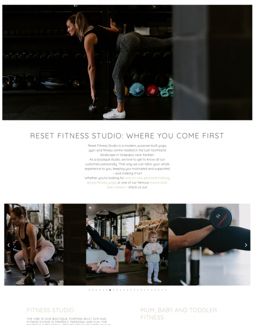 SEO website copy for a fitness studio